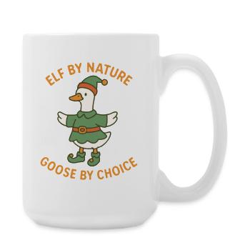 Elfe de Noël par nature Oie par choix - Grande tasse 440 ml - blanc - Droite