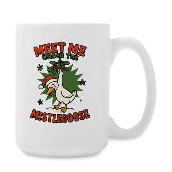 Oie de Noël Retrouve-moi sous le gui - Grande tasse 440 ml - blanc - Droite