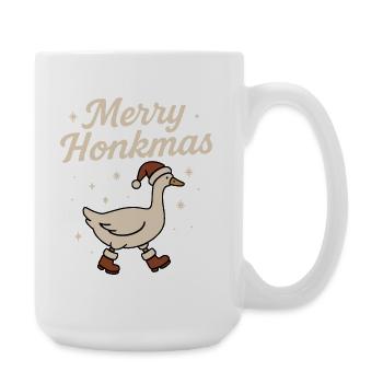 Merry Honkmas Oie Noël Drôle Père Noël - Grande tasse 440 ml - blanc - Droite