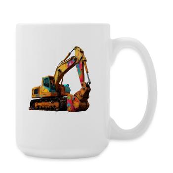 Color explosive excavator - Large Mug 440 ml - white - Right