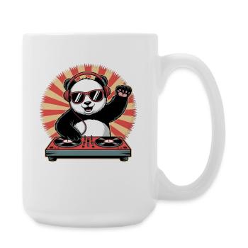 Panda DJ avec casque - Grande tasse 440 ml - blanc - Droite