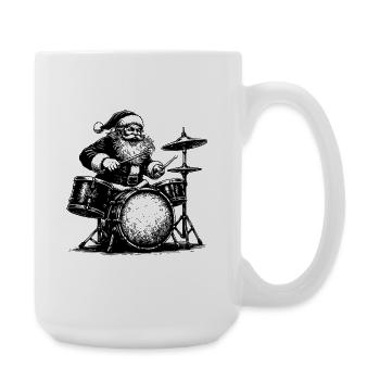 Christmas Man Drummer Art - Large Mug 440 ml - white - Right