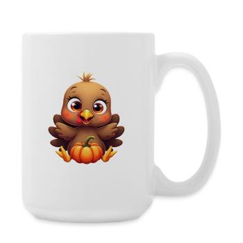 Bébé dinde de Thanksgiving - Grande tasse 440 ml - blanc - Droite