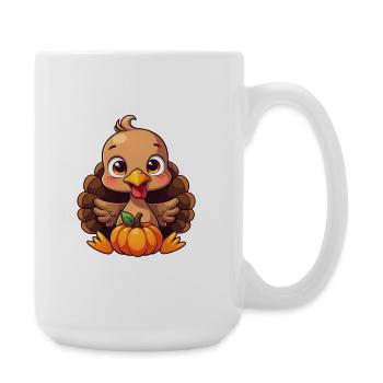 Bébé dinde de Thanksgiving - Grande tasse 440 ml - blanc - Droite