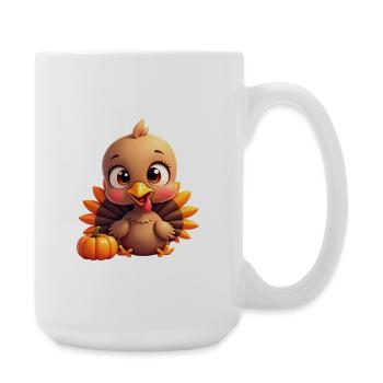 Bébé dinde de Thanksgiving - Grande tasse 440 ml - blanc - Droite
