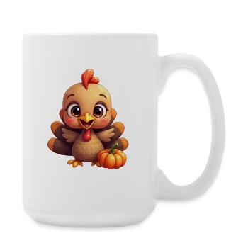 Bébé dinde de Thanksgiving - Grande tasse 440 ml - blanc - Droite