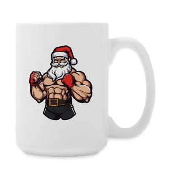Weihnachtsmann Muskeln Bodybuilding Santa - Große Tasse 440 ml - Weiß - Rechts