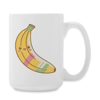 Kawaii Banana Pastel Smile - Large Mug 440 ml - white - Right
