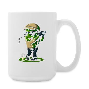 Cactus Golfer Cartoon - Large Mug 440 ml - white - Right
