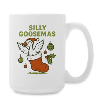 Silly Goosemas Goose Noël Drôle Père Noël - Grande tasse 440 ml - blanc - Droite