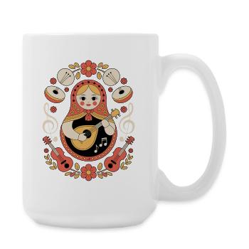 Matryoshka Guitar Folk Motif - Large Mug 440 ml - white - Right