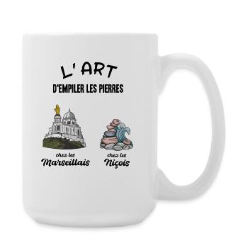 Marseille vs Nice Humor With Friends - Large Mug 440 ml - white - Right