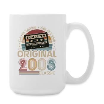 2008 Vintage Vintage Anniversaire Rétro Cadeau - Grande tasse 440 ml - blanc - Droite