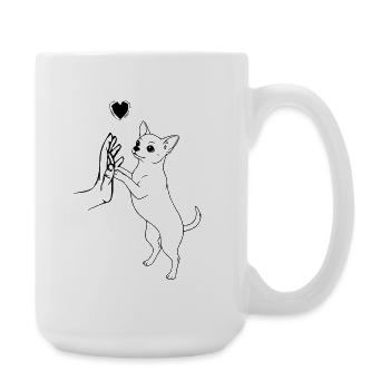 Cute Chihuahua Dog Lover Art - Large Mug 440 ml - white - Right