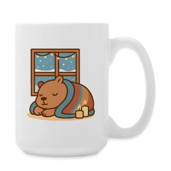 Capybara snuggles up in winter - Large Mug 440 ml - white - Right