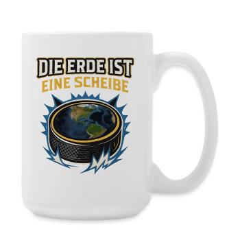 Eishockey Spruch lustig Scheibe Puck - Große Tasse 440 ml - Weiß - Rechts