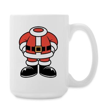 Large Santa silhouette in red - Large Mug 440 ml - white - Right