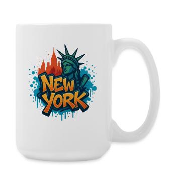New York Graffiti Skyline - Grande tasse 440 ml - blanc - Droite