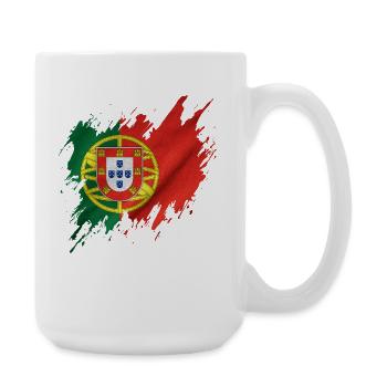 Drapeau du Portugal, style déchiré - Grande tasse 440 ml - blanc - Droite