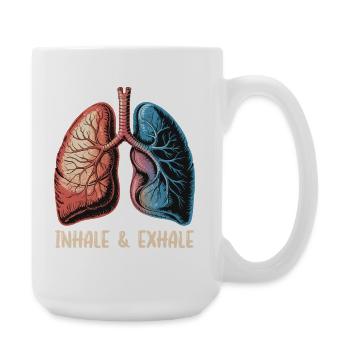 Inhale Exhale Lung Art - Large Mug 440 ml - white - Right