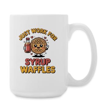 Belgian Waffles Gift Idea Design - Large Mug 440 ml - white - Right