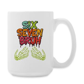 Drôle Brainrot 67 squelette main Halloween Gen Z - Grande tasse 440 ml - blanc - Droite