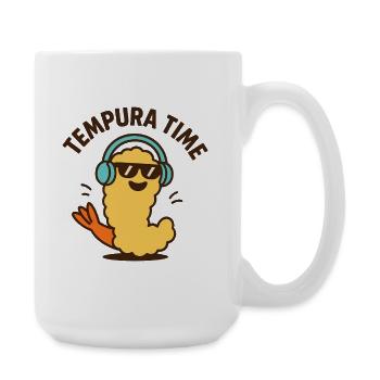 Tempura Time – Lustiger Shrimp mit Kopfhörern - Große Tasse 440 ml - Weiß - Rechts