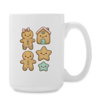 Fun and colorful gingerbread characters - Large Mug 440 ml - white - Right