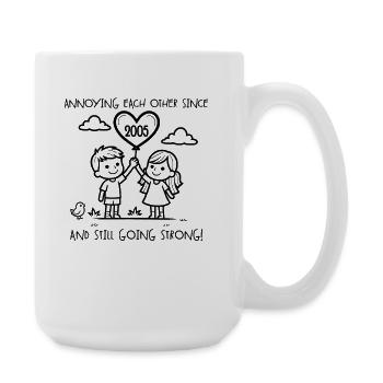 Annoying each other since 2005 Anniversary - Large Mug 440 ml - white - Right