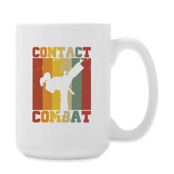 Silhouette einer Karatefrau – Combat Contact  - Große Tasse 440 ml - Weiß - Rechts