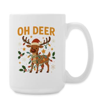 Cute Reindeer Christmas Design - Large Mug 440 ml - white - Right
