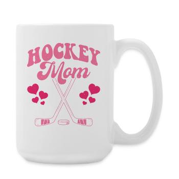 hockey mom - Large Mug 440 ml - white - Right