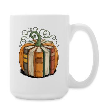 Livre citrouille pour rats de bibliothèque Livres citrouille - Grande tasse 440 ml - blanc - Droite