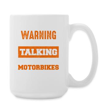 Warning: Start motorcycle talks - Large Mug 440 ml - white - Right