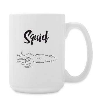 Nautic Design Tintenfisch Tinte Skizze handgezeichnet minimal - Große Tasse 440 ml - Weiß - Rechts