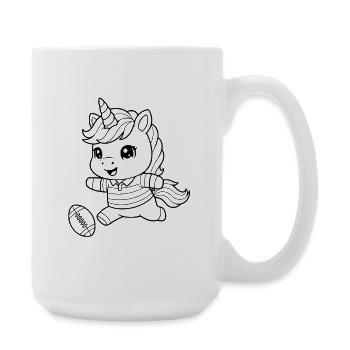Licorne Football américain - Grande tasse 440 ml - blanc - Droite