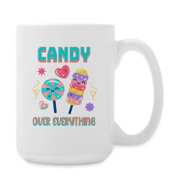 Mode accro au sucre mignon coquin - Grande tasse 440 ml - blanc - Droite