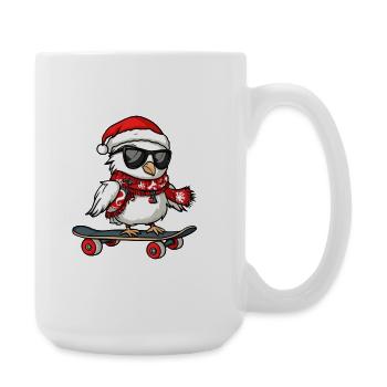 Taube Vogel Weihnachten Lustig - Große Tasse 440 ml - Weiß - Rechts