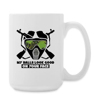 Funny Paintball Design – Aim with Style - Large Mug 440 ml - white - Right