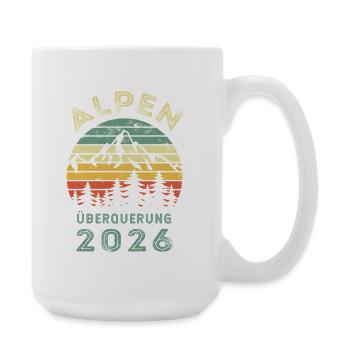 Alpenüberquerung 2026 Retro - Wandern - Große Tasse 440 ml - Weiß - Rechts