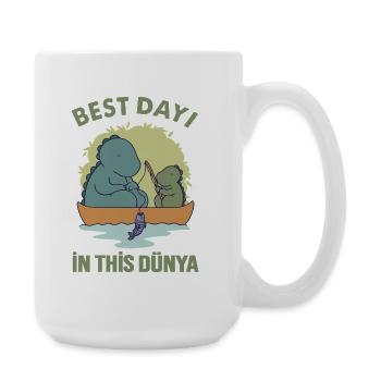 Dino-Dayi and his nephew fishing - Türk Dayi - Large Mug 440 ml - white - Right