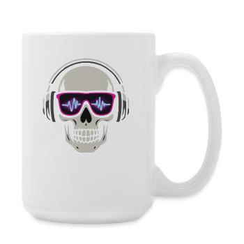 Crâne Neon Vibe Check – Skull Edition - Large Mug 440 ml - white - Right