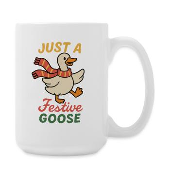 L’oie de Noël juste une oie festive - Grande tasse 440 ml - blanc - Droite