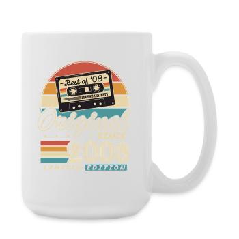 Vintage, 2008, Anniversaire, Vintage, Cadeau rétro - Grande tasse 440 ml - blanc - Droite