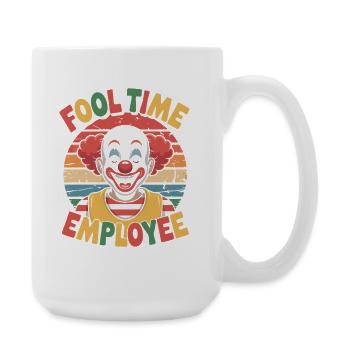 Fooltime Employee Clown Motif - Large Mug 440 ml - white - Right