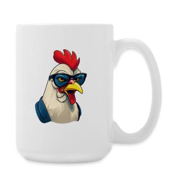 Coole Henne Sonnenbrillen Cartoon - Große Tasse 440 ml - Weiß - Rechts