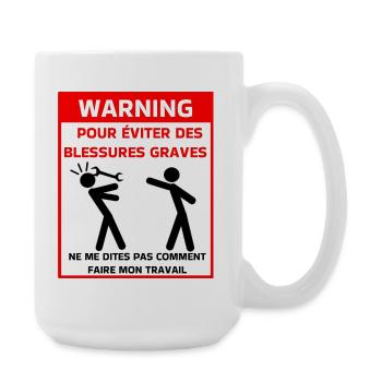 Safety warning t - Large Mug 440 ml - white - Right