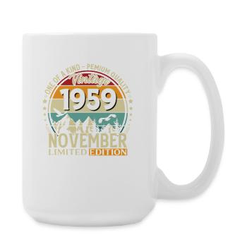 66. Geburtstag Vintage November Jahrgang 1959  - Große Tasse 440 ml - Weiß - Rechts