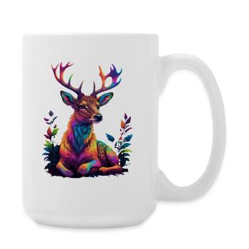 Dazzling Deer Portrait - Large Mug 440 ml - white - Right