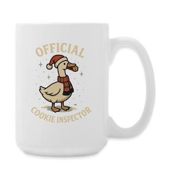Drôle d’oie Noël Père Noël Cookie Inspecteur - Grande tasse 440 ml - blanc - Droite